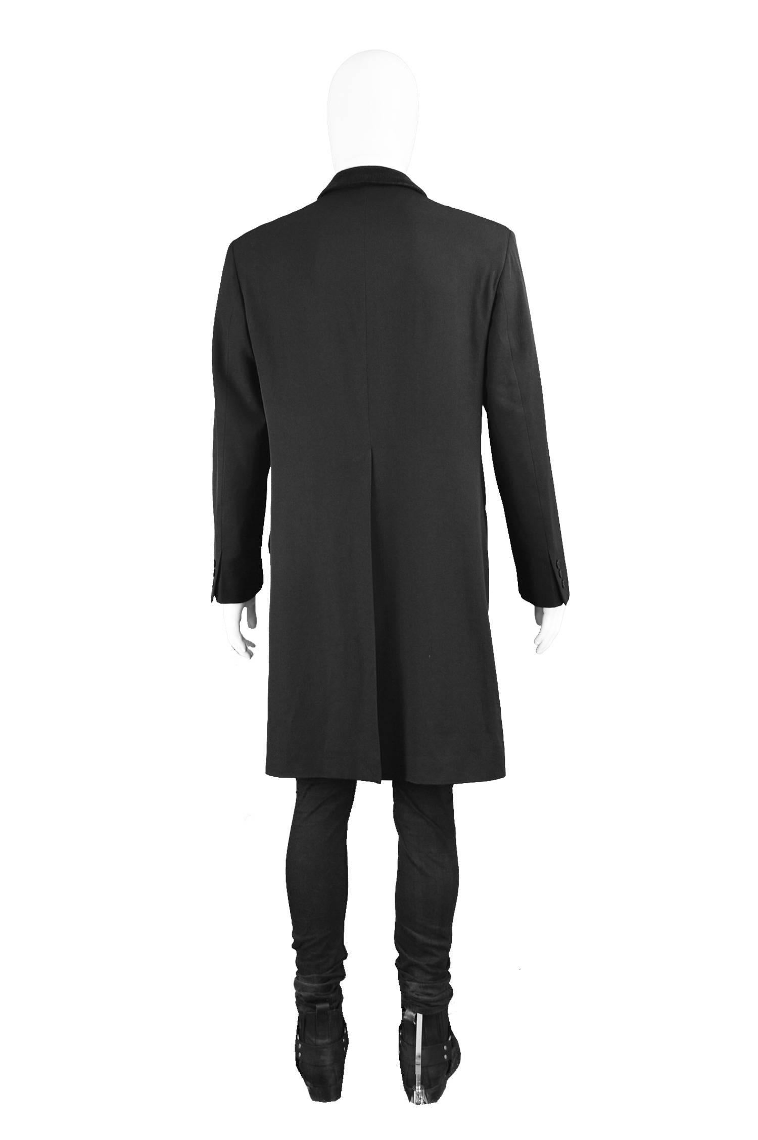 Katharine Hamnett Men's Vintage Black Wool Victorian Style Frock Coat, 1990s In Good Condition In Doncaster, South Yorkshire