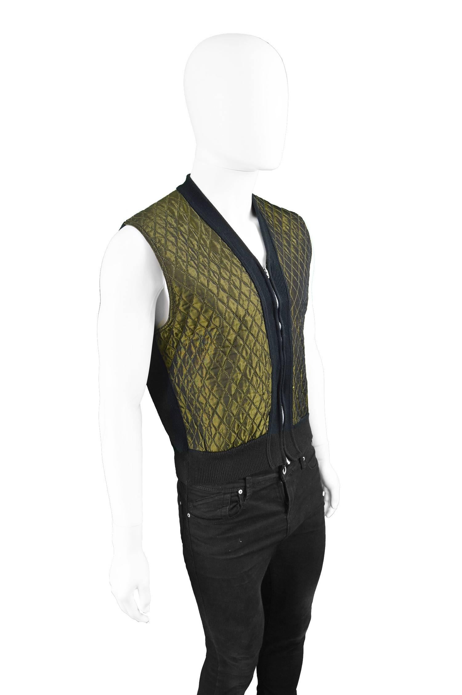 Women's or Men's Jean Paul Gaultier Vintage Men's Gold Quilted Sleeveless Jacket, 1980s