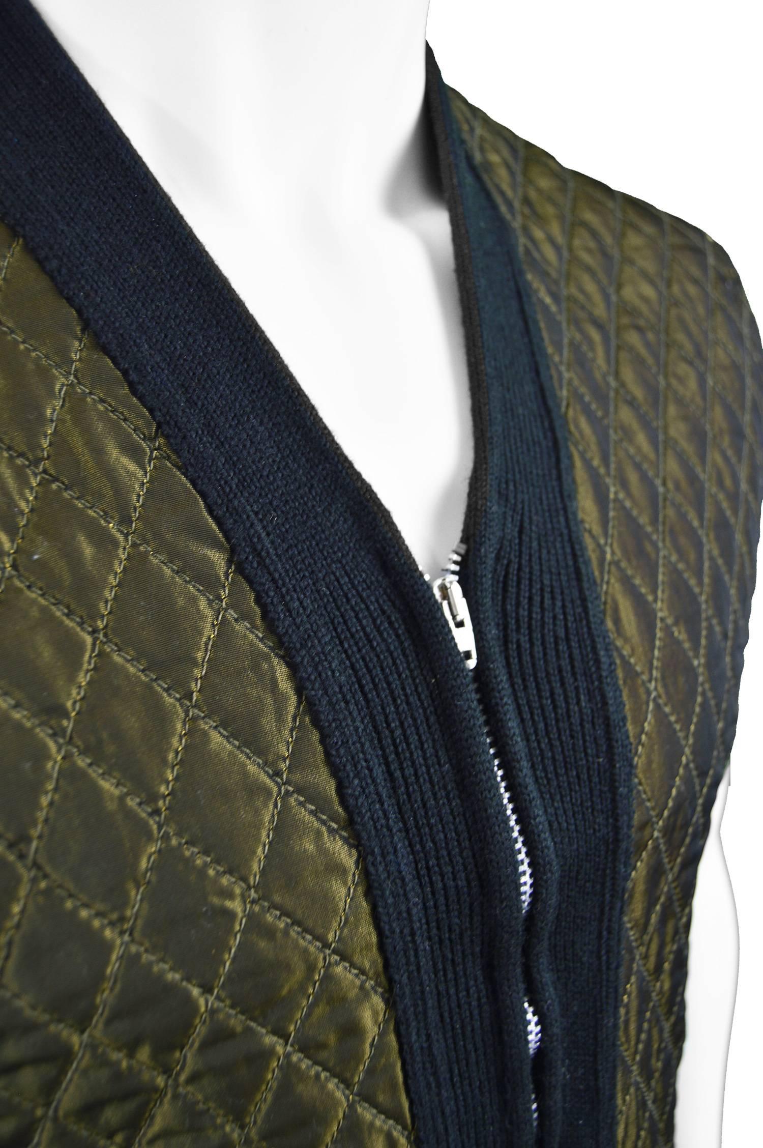 Jean Paul Gaultier Vintage Men's Gold Quilted Sleeveless Jacket, 1980s In Good Condition In Doncaster, South Yorkshire