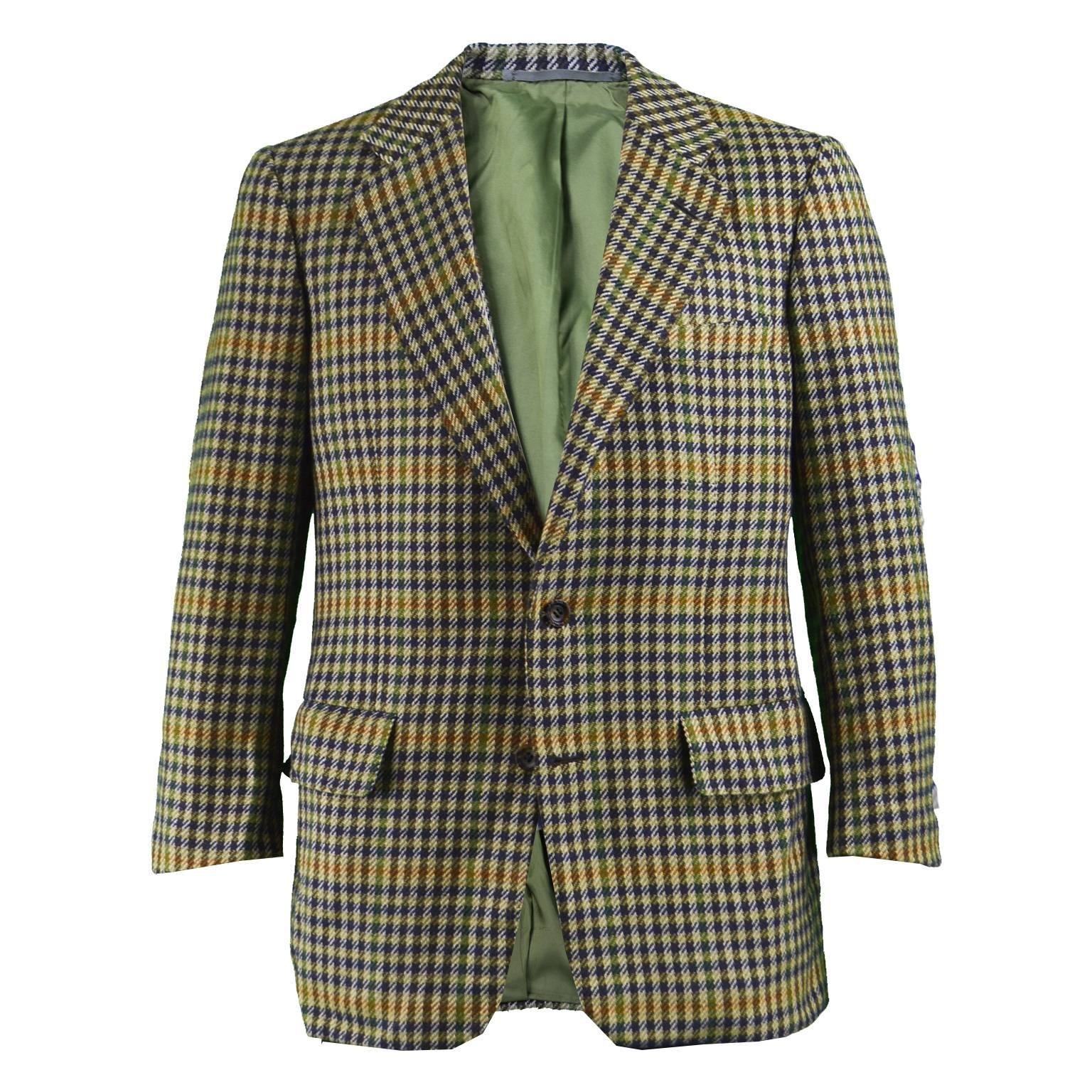 Chester Barrie for Harrods Men's Vintage Pure Cashmere Checked Jacket, 1970s For Sale