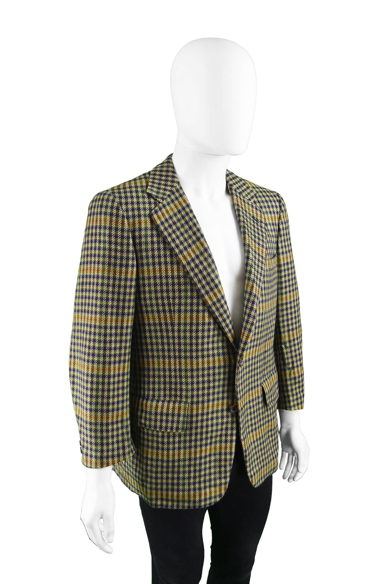 Chester Barrie for Harrods Men's Vintage Pure Cashmere Checked Jacket, 1970s For Sale 2