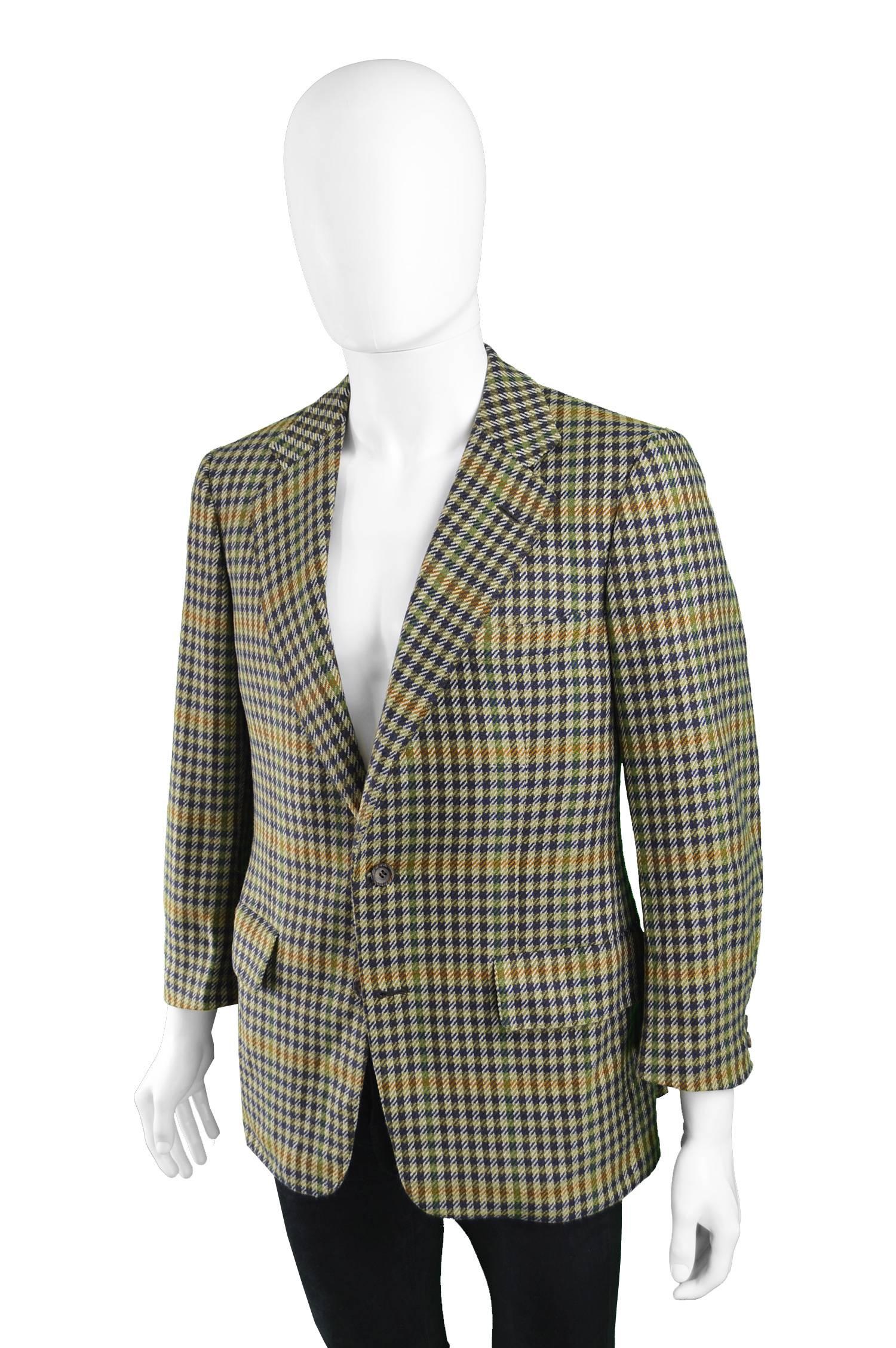 Chester Barrie for Harrods Men's Vintage Pure Cashmere Checked Jacket, 1970s For Sale 1
