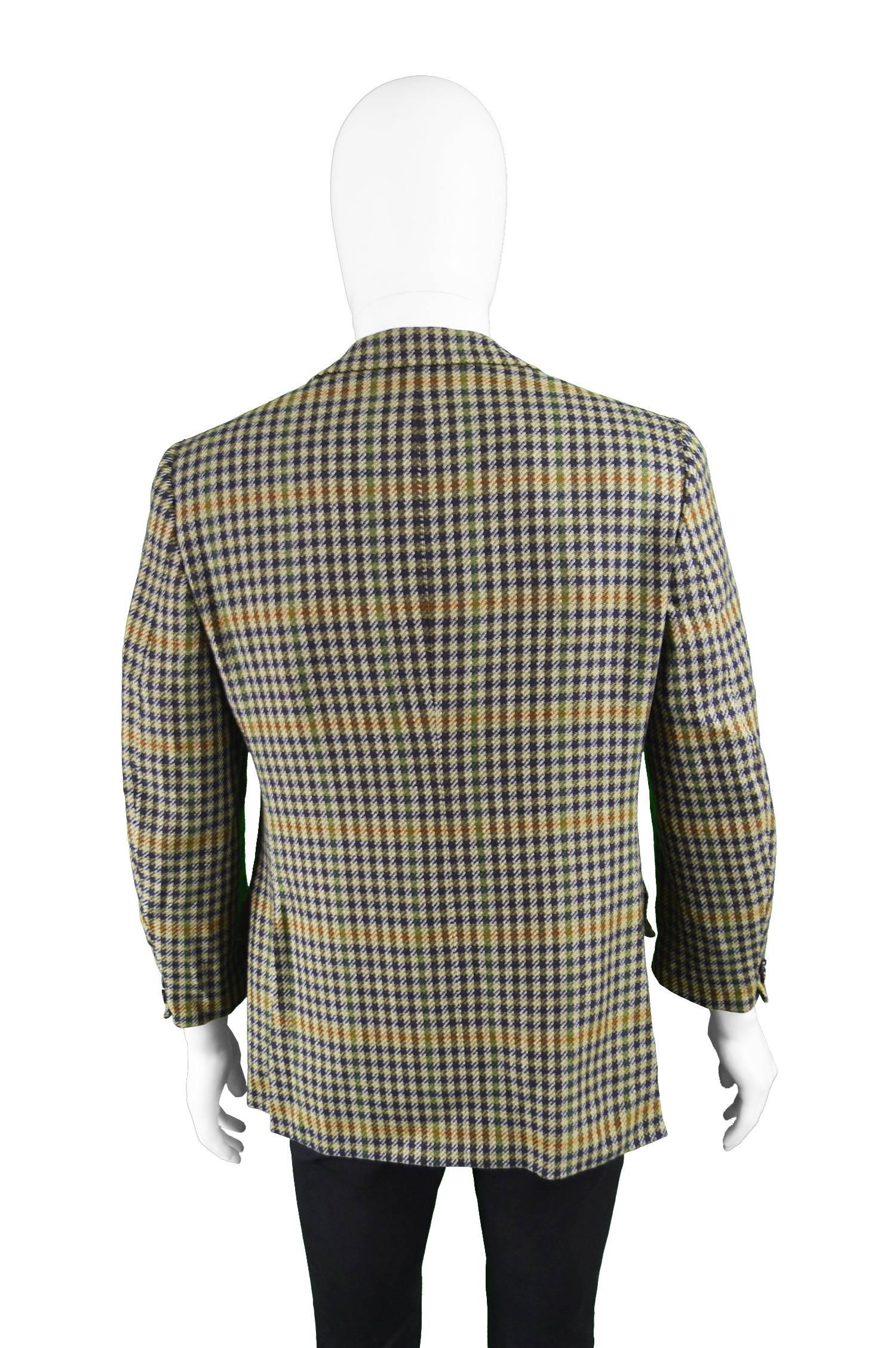 Chester Barrie for Harrods Men's Vintage Pure Cashmere Checked Jacket, 1970s For Sale 3