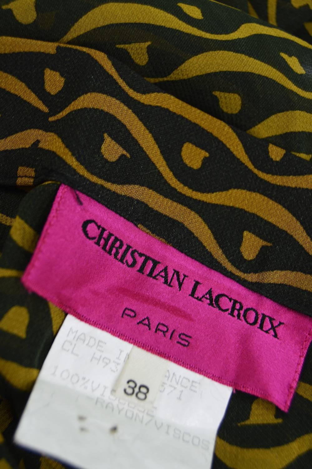 Christian Lacroix Vintage Printed Sheer Chiffon Wide Leg Pants, 1990s For Sale 3