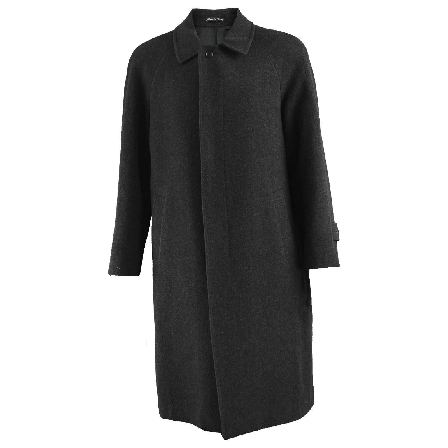 Jacques Heim Vintage Men's Cashmere & Wool Raglan Sleeve Overcoat, 1980s