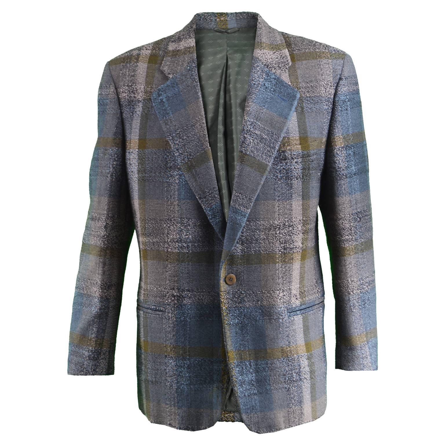 Umberto Ginocchietti Vintage Men's Wool Checked Tweed Blazer, 1980s