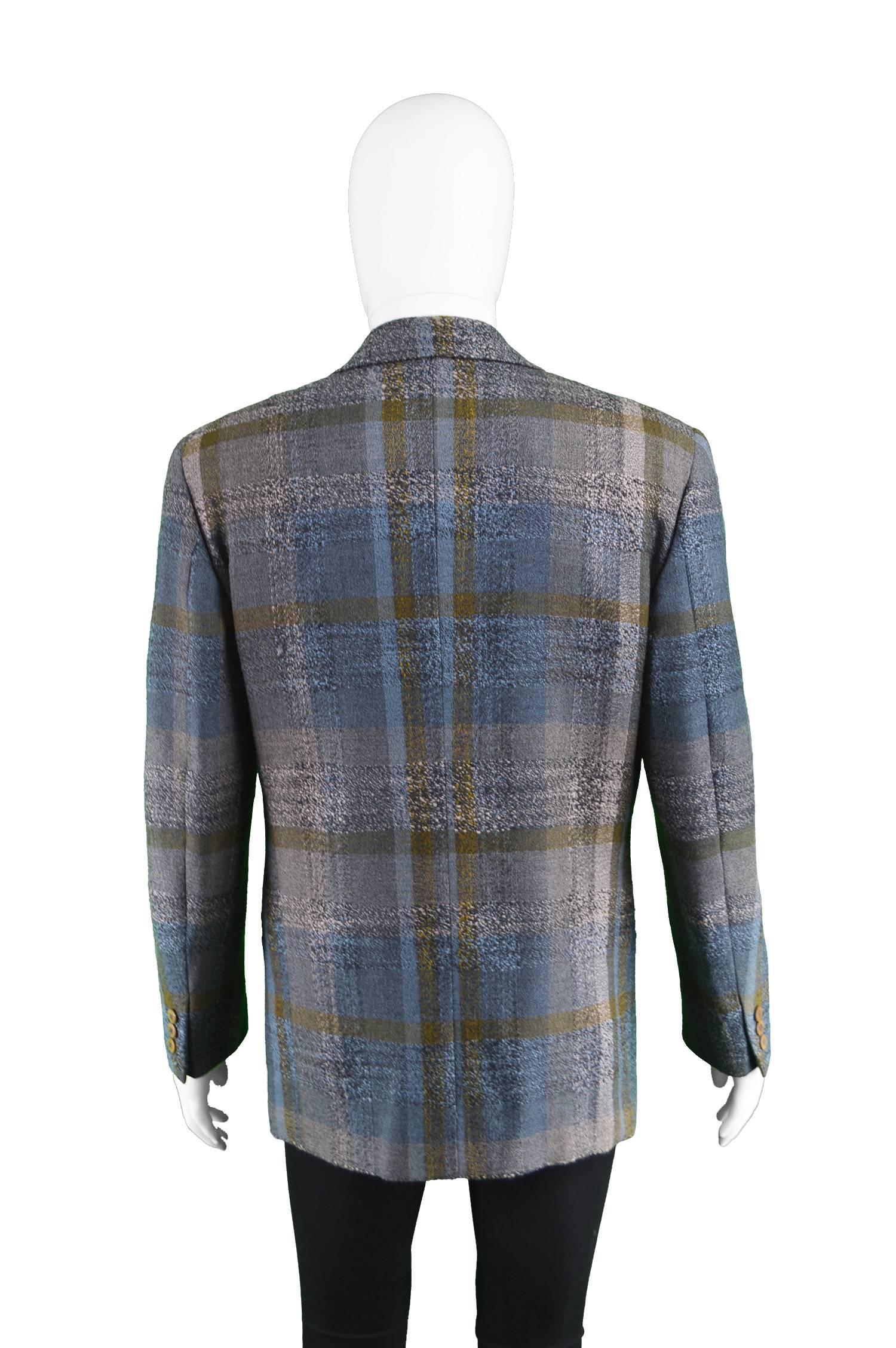 Umberto Ginocchietti Vintage Men's Wool Checked Tweed Blazer, 1980s In Excellent Condition In Doncaster, South Yorkshire