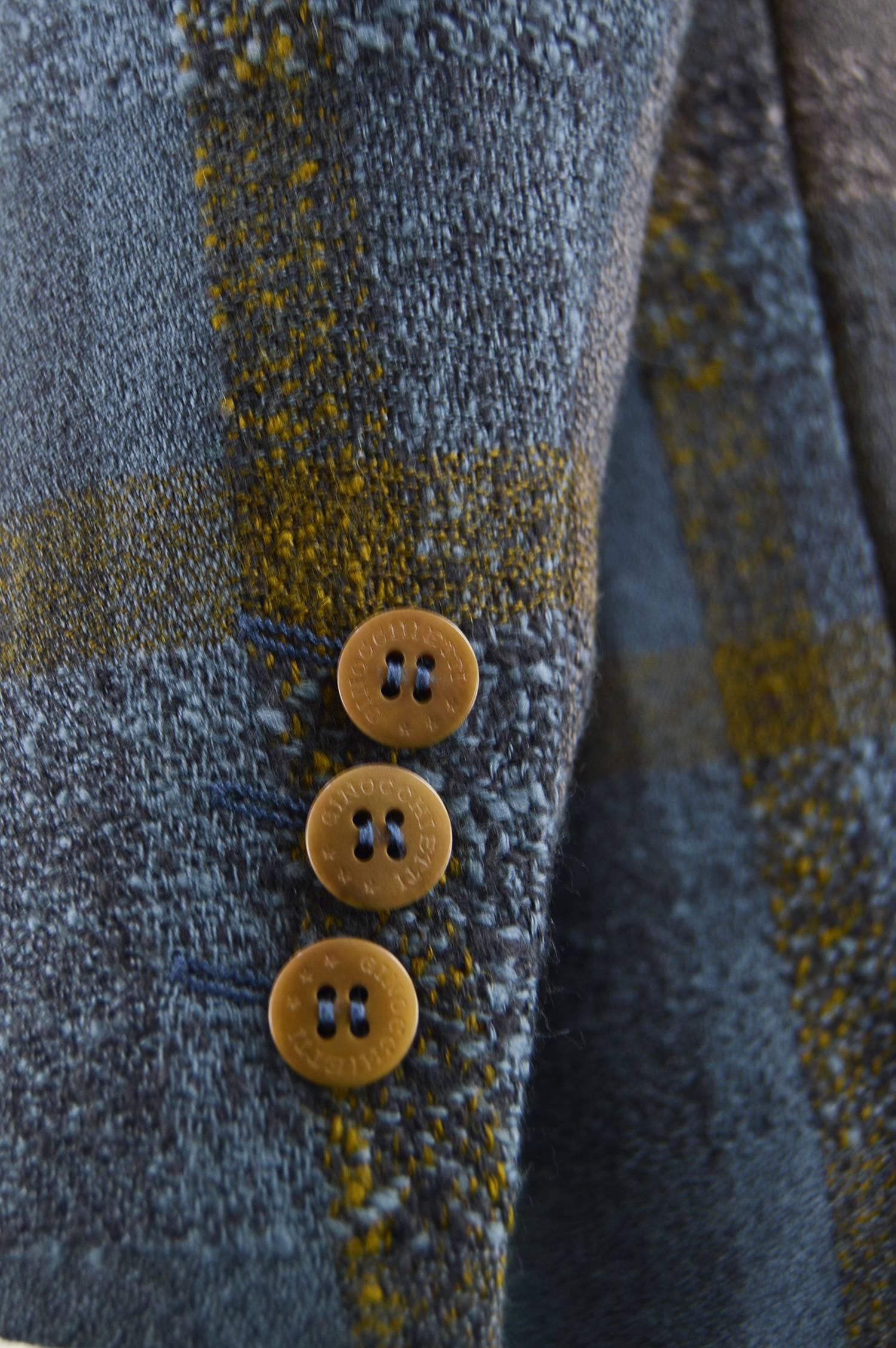 Umberto Ginocchietti Vintage Men's Wool Checked Tweed Blazer, 1980s 2