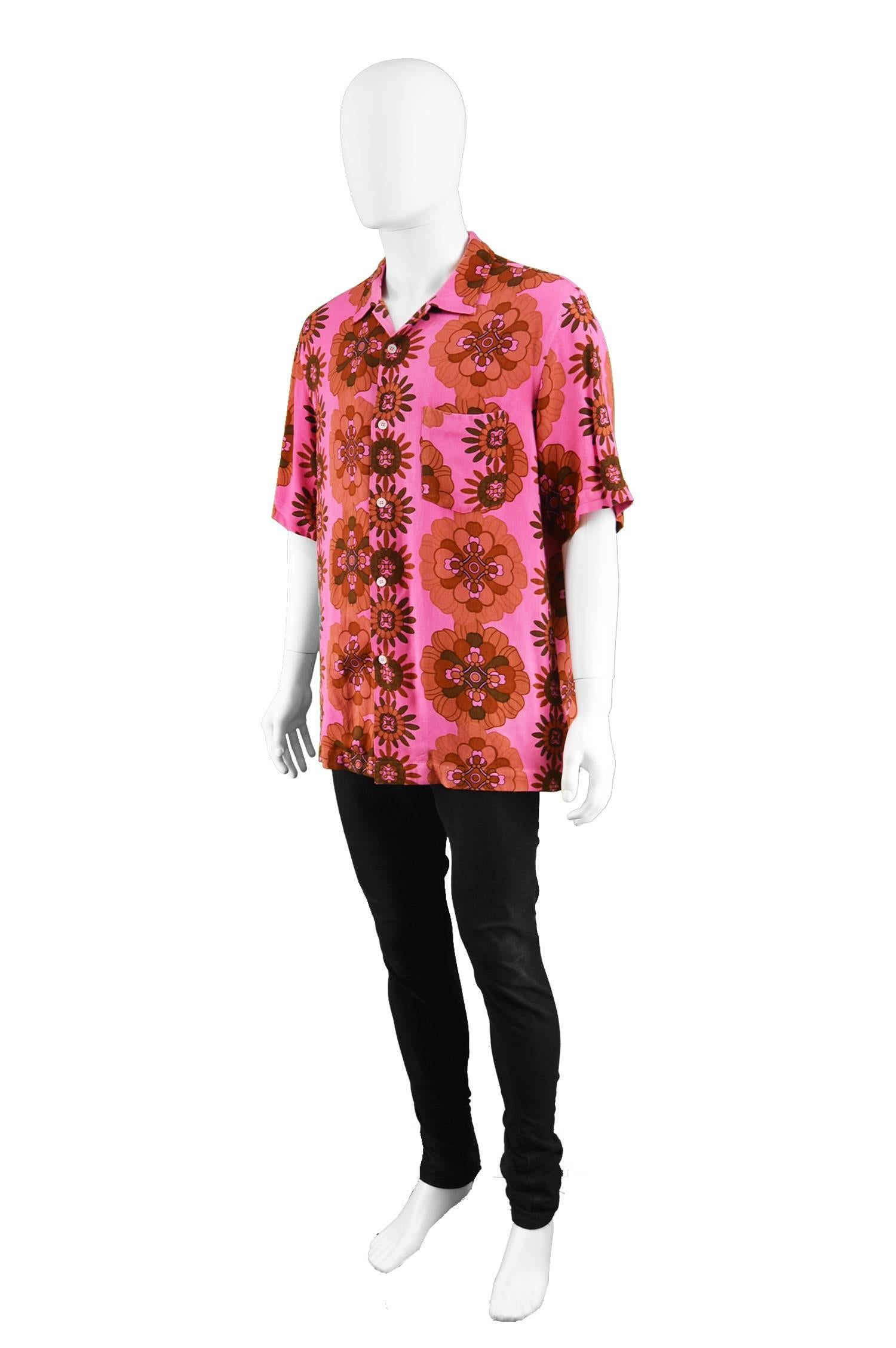 Comme Des Garcons Homme Plus Hand Dyed Pink Men's Rayon Shirt, Spring 2005 1