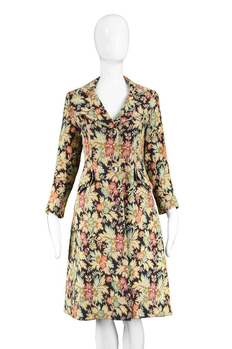 Vintage Selfridges Bohemian Cotton Floral Tapestry Style Coat, 1970s at ...
