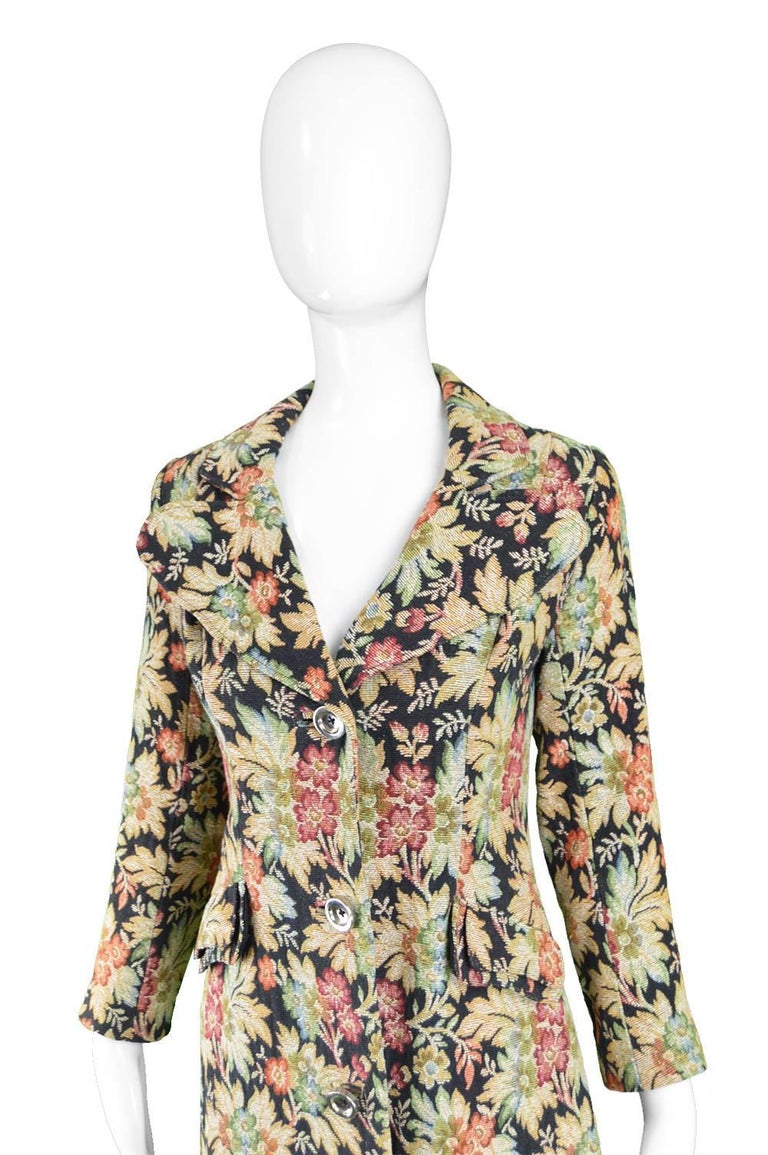 Vintage Selfridges Bohemian Cotton Floral Tapestry Style Coat, 1970s at ...