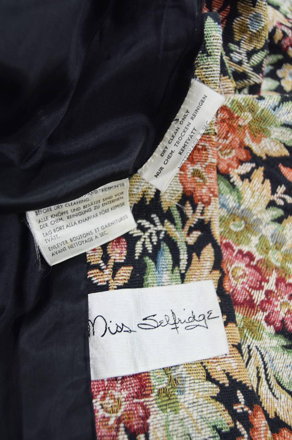 Vintage Selfridges Bohemian Cotton Floral Tapestry Style Coat, 1970s 2