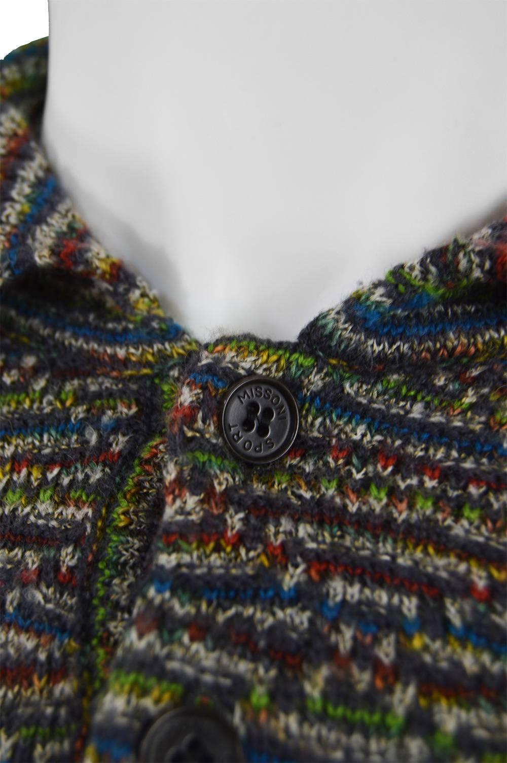 Missoni Men's Vintage Textured Wool, Acrylic & Alpaca Knit Sweater, 1990s In Excellent Condition For Sale In Doncaster, South Yorkshire