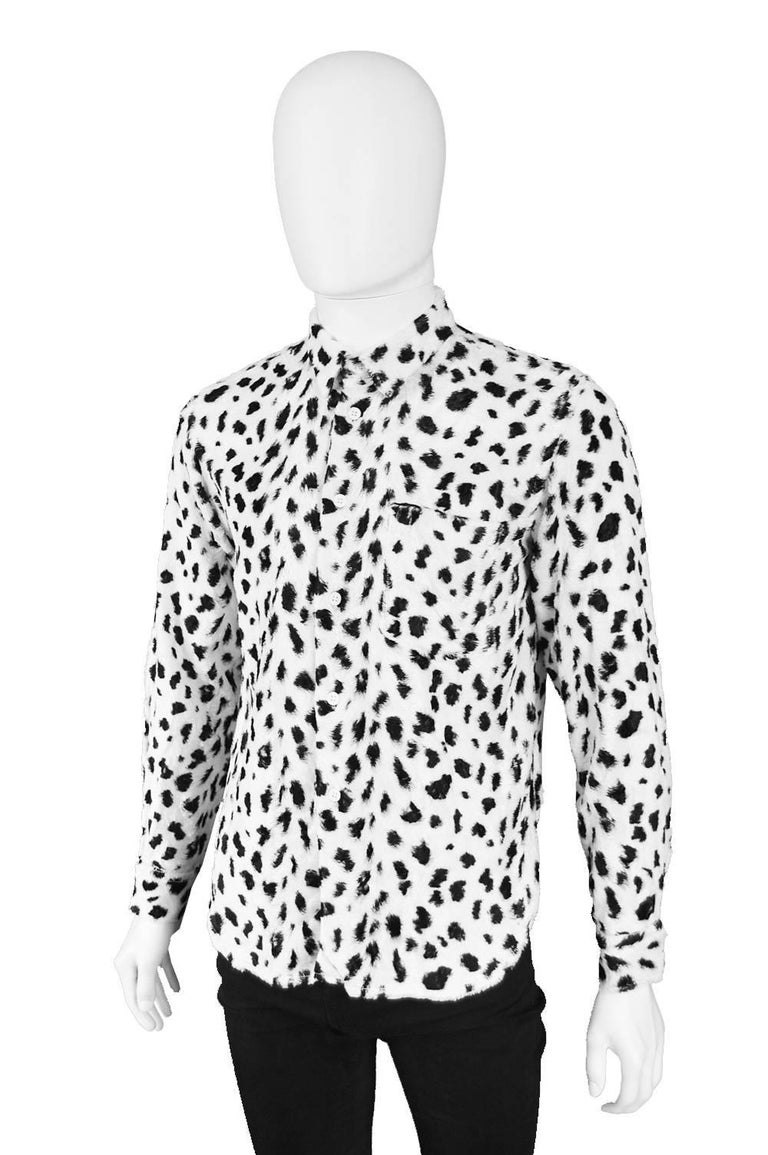 Comme des Garcons Homme Plus Faux Fur Cheetah Print Black and White Men
