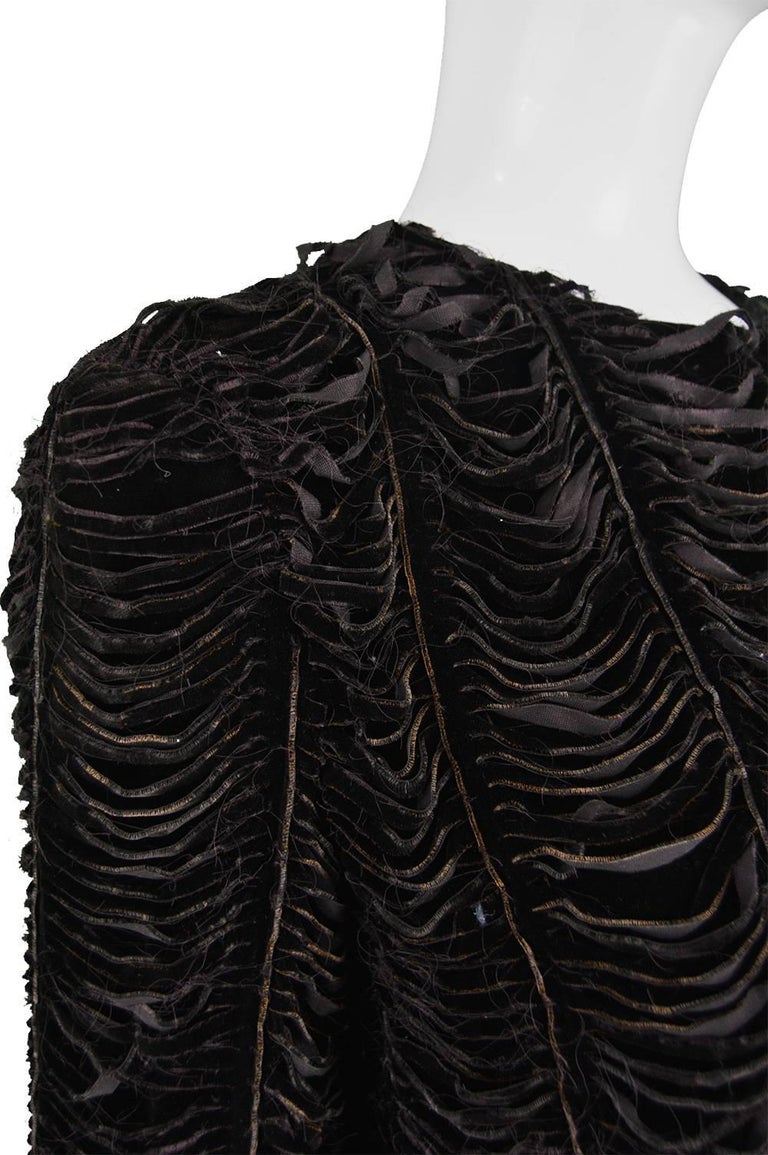 Jean Paul Gaultier Vintage 1990's Shredded Distressed Black Velvet ...