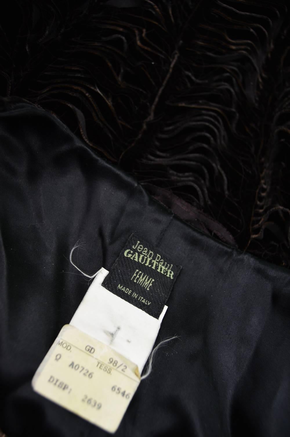 Jean Paul Gaultier Vintage 1990's Shredded Distressed Black Velvet Jacket For Sale 3