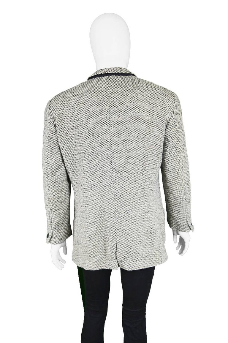 Gianni Versace Vintage Men's Gray Tweed Single Button Blazer Jacket ...