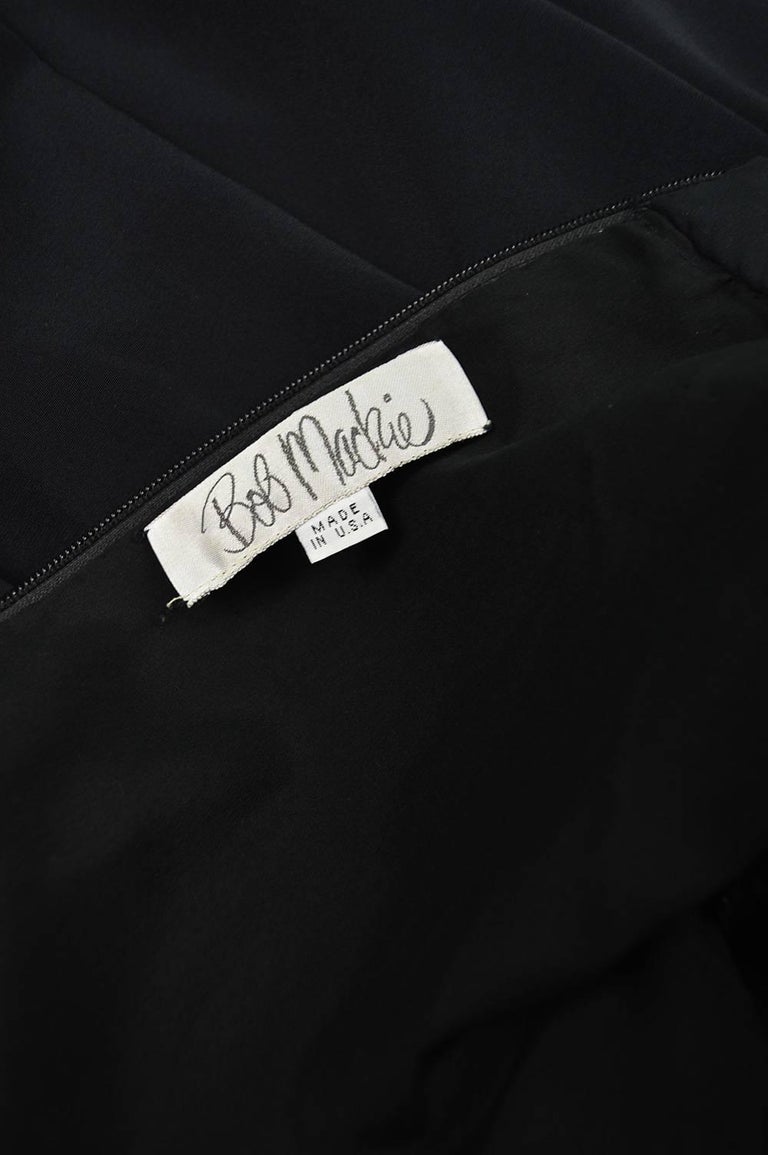 Bob Mackie Vintage Black Jersey Shift Dress with Trompe L'oeil Beaded ...