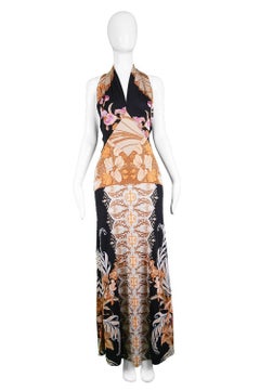 Mac Tac Paris for Saks Fifth Avenue Vintage Printed Jersey Maxi Dress, 1970s