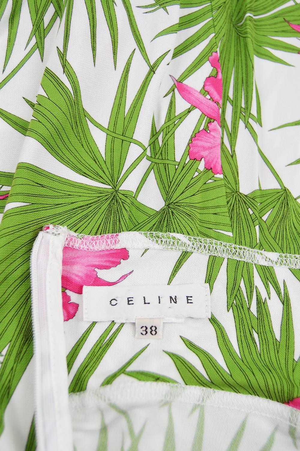 Céline by Michael Kors White Jersey Tropical Halter Dress, S / S 2004 2