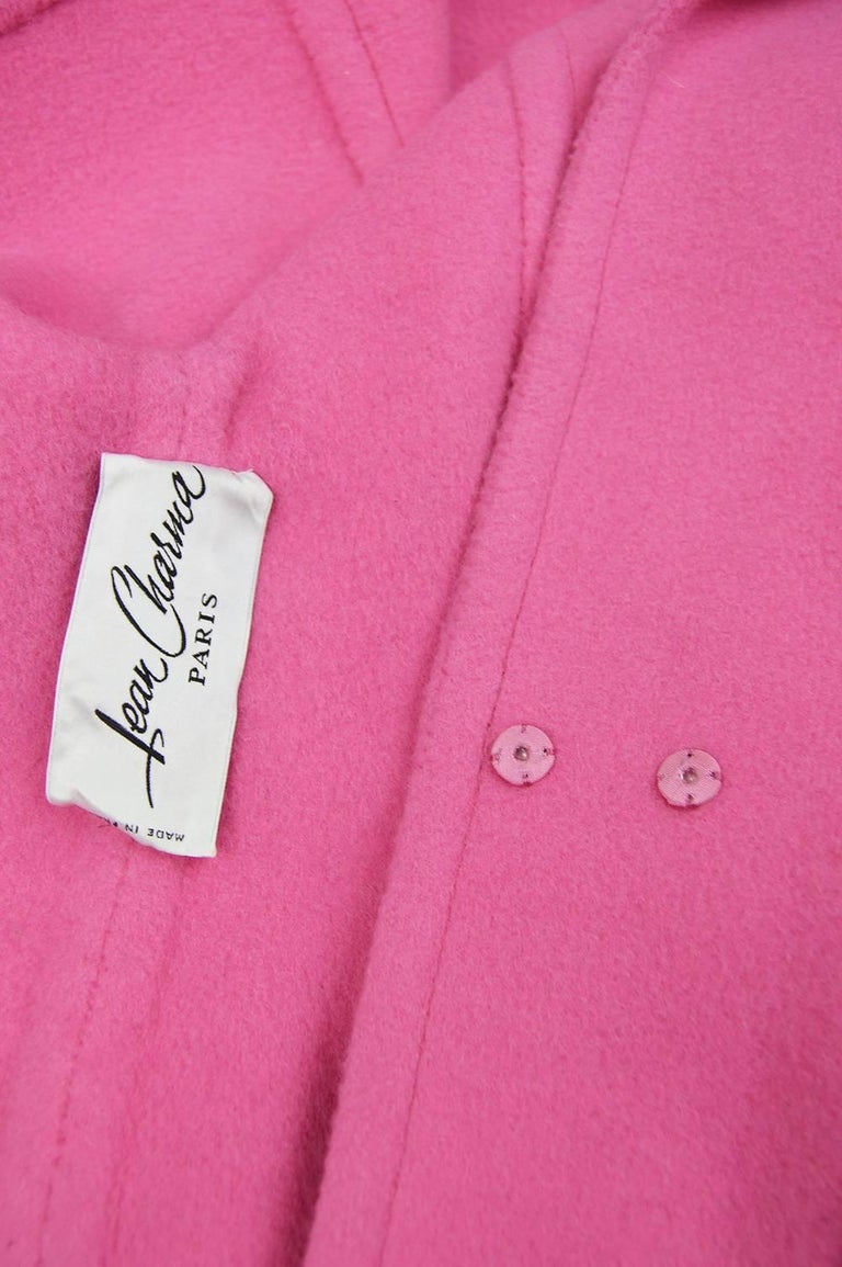 Jean Charma Paris Vintage Couture Minimalist Bubblegum Pink Wool Jacket ...