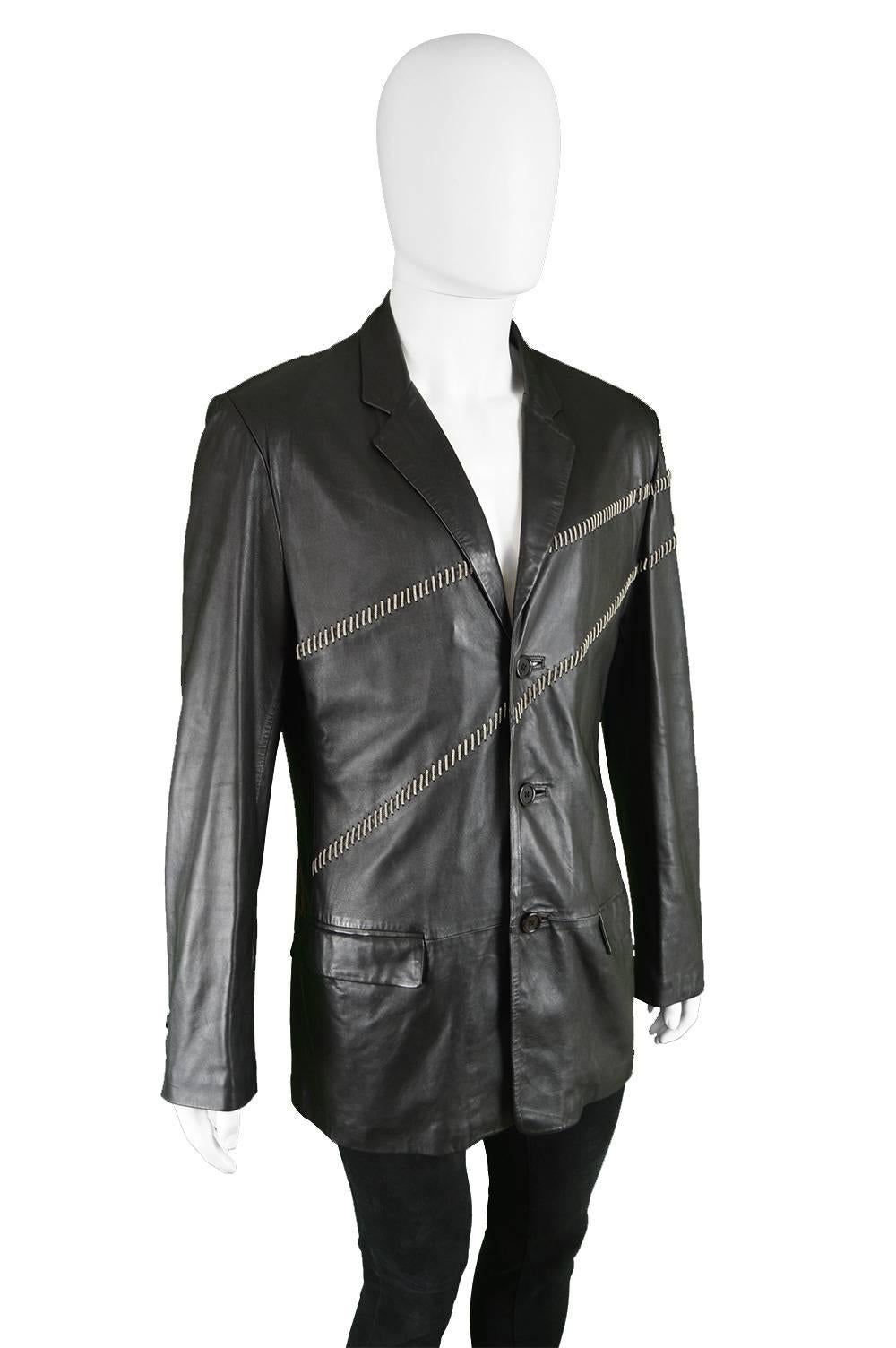mens leather jacket 90s