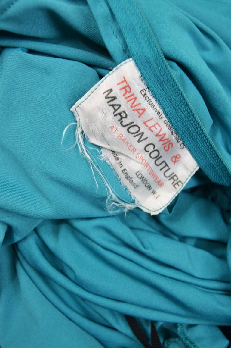 1970s Coral & Turquoise Maurice Jersey Dress