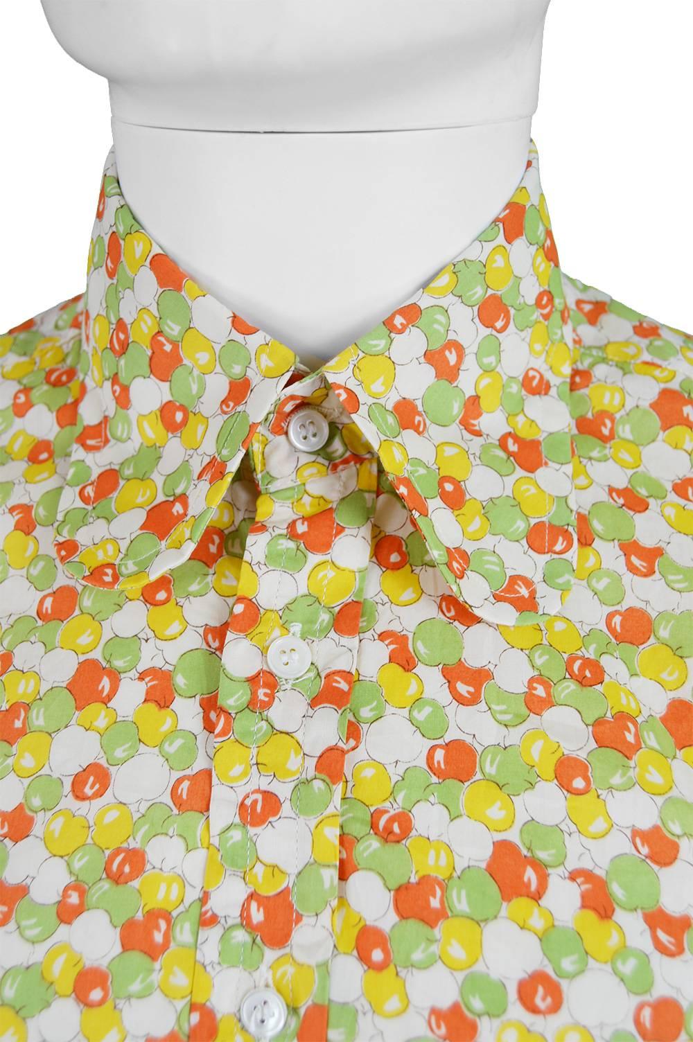 Vintage Take Six of Carnaby Street Apple Print Cotton Long Sleeve Shirt, 1960s

Size: Marked 16 & 1/2