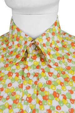 Take 6 of Carnaby Street Vintage Apple Print Cotton Long Sleeve Shirt, 1960s
