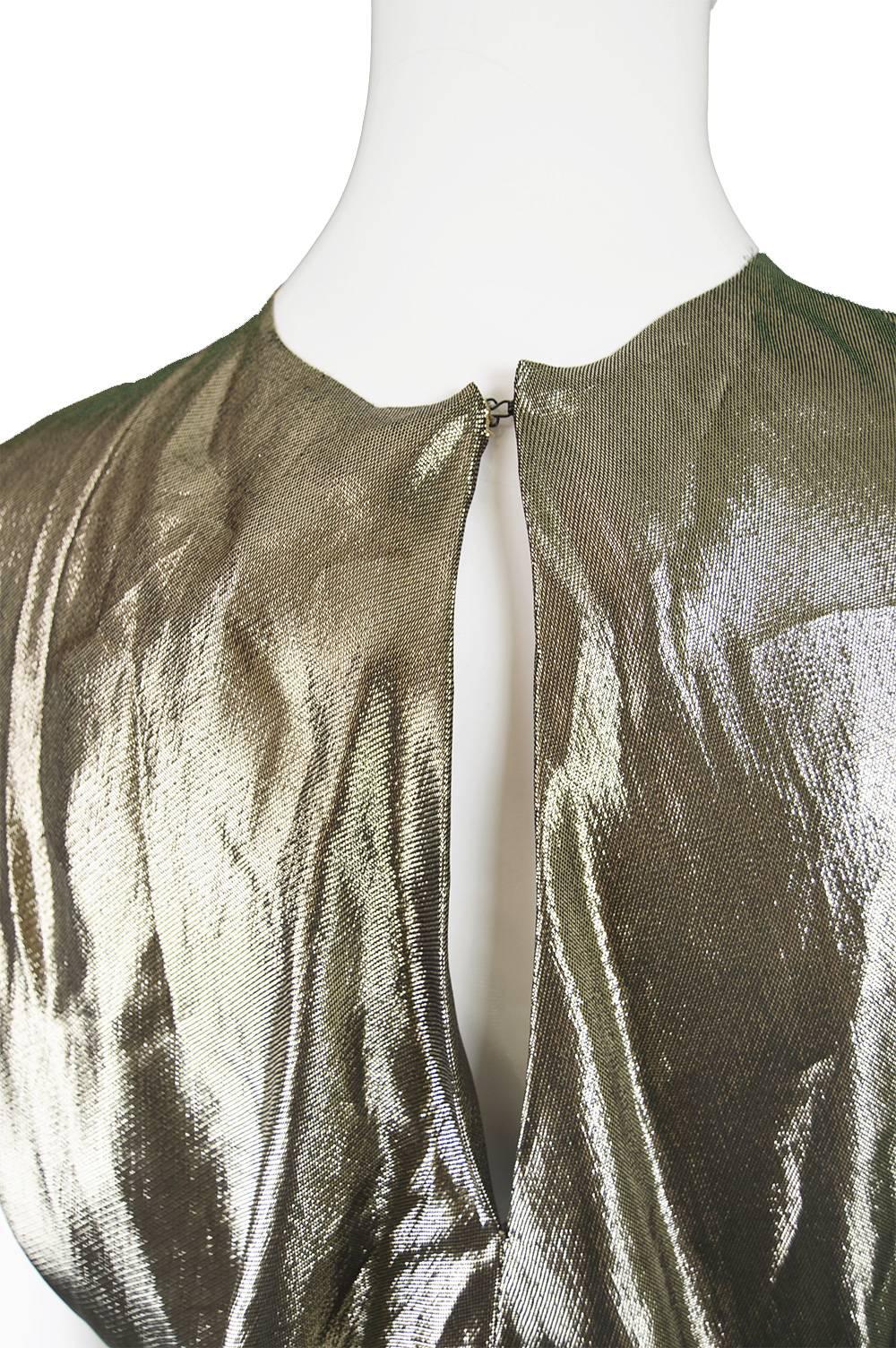 Lanvin Silk Metallic Gold Lamé Floor Length Evening Gown, 2014 In New Condition In Doncaster, South Yorkshire