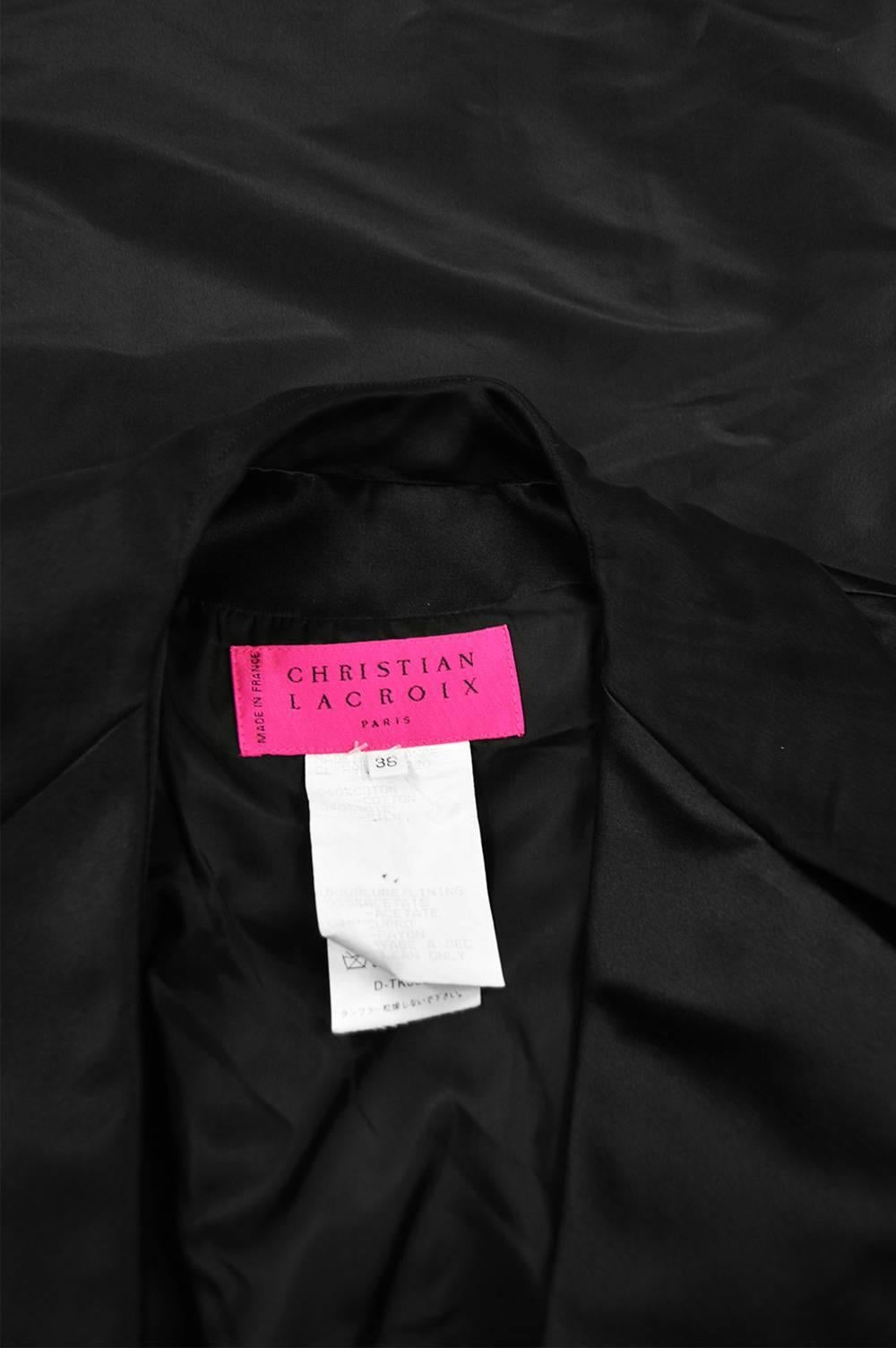 Christian Lacroix Vintage Black Duchesse Satin & Taffeta Boned Dress, A/W 1996 3
