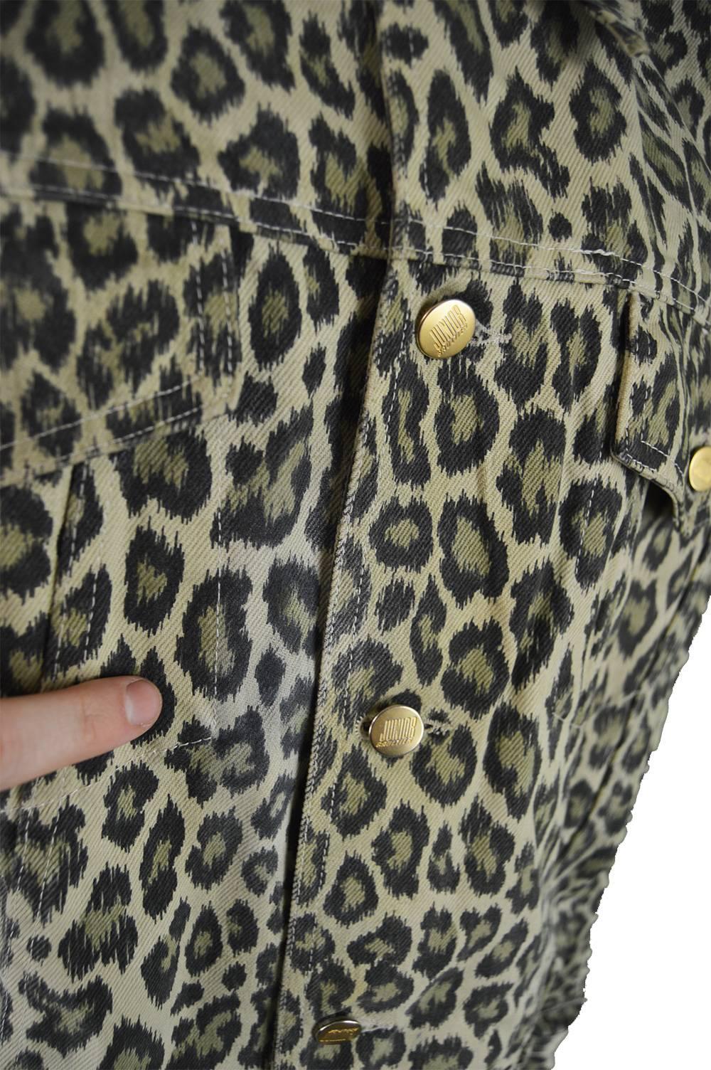 Jean Paul Gaultier Vintage Men's Leopard Print Denim Jacket, 1990s 3
