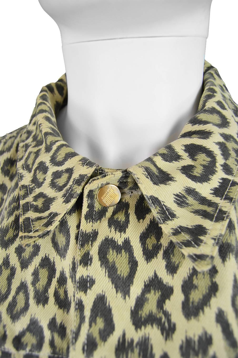 mens leopard print denim jacket