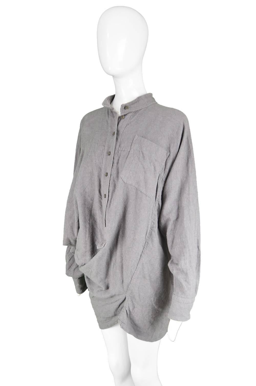 Bernard Willhelm Avant Garde Asymmetrical Draped Women's Shirt / Mini Dress In Excellent Condition In Doncaster, South Yorkshire