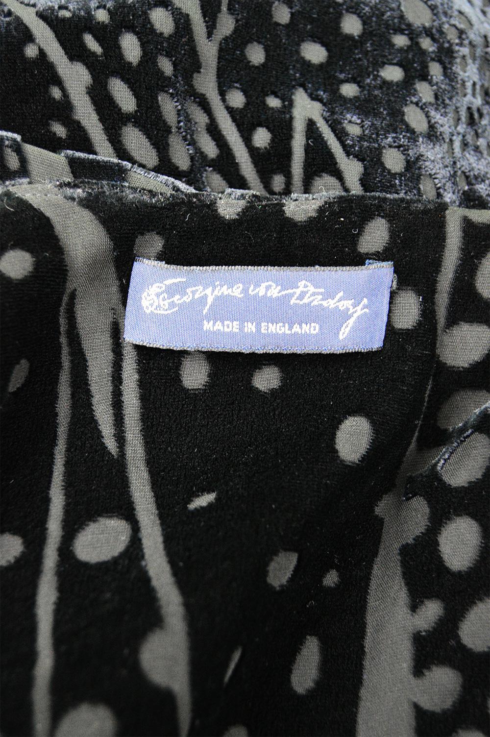Georgina von Etzdorf Black Silk Devore Burnout Velvet Evening Jacket, 1980s For Sale 3