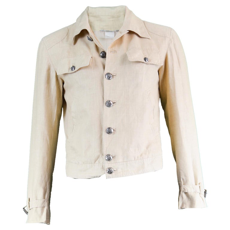 Gianni Versace Couture Pure Cream Linen Men's Unisex Jacket, S/S 2003 ...