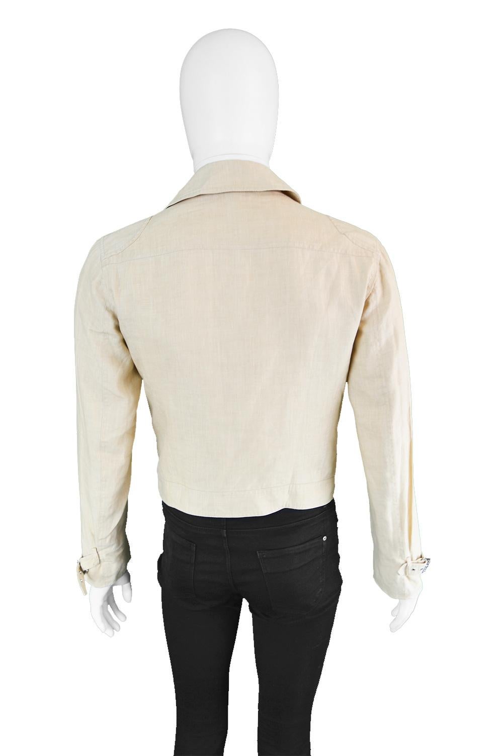 Gianni Versace Couture Pure Cream Linen Men's Unisex Jacket, S/S 2003 5