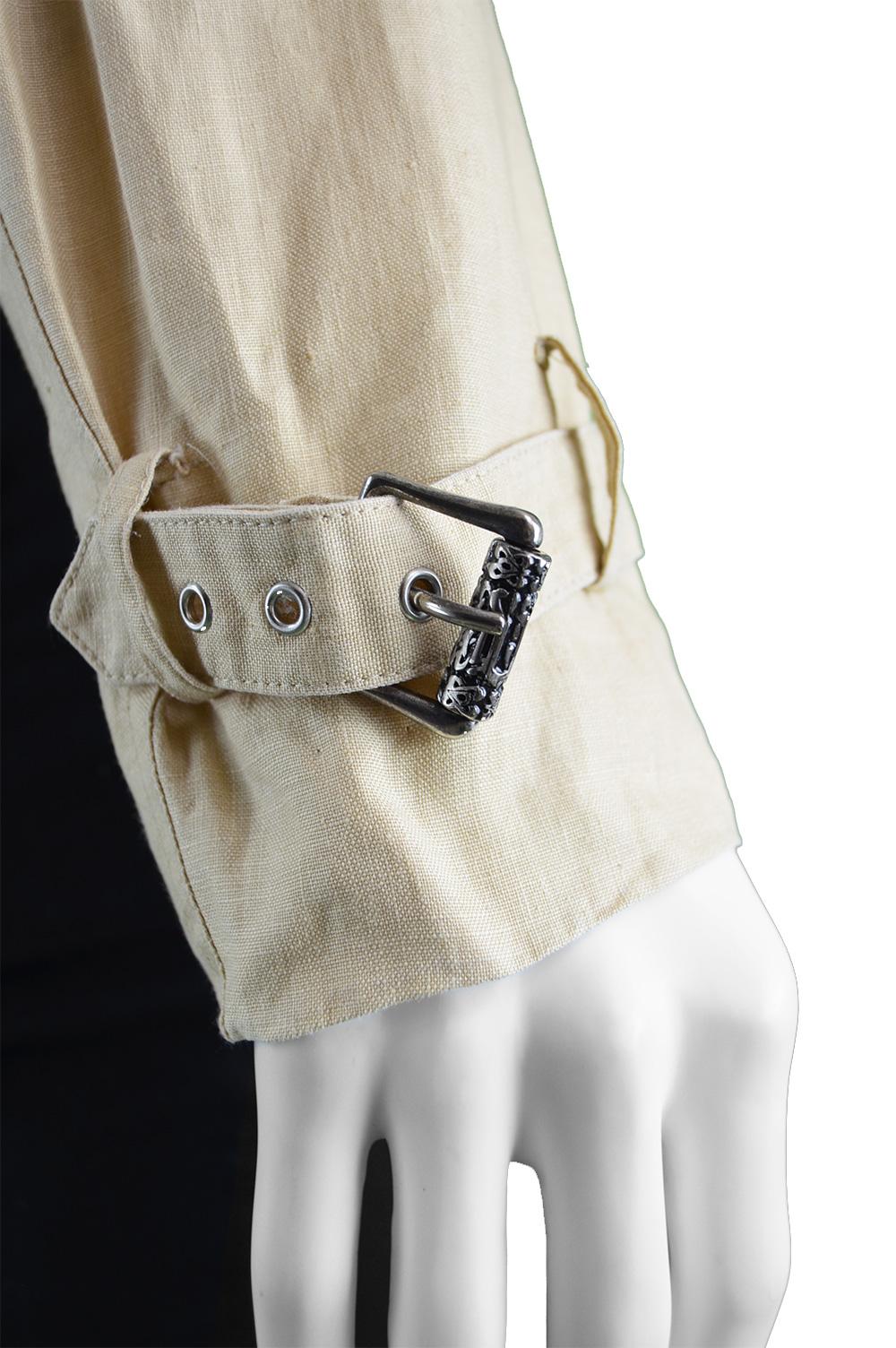 Gianni Versace Couture Pure Cream Linen Men's Unisex Jacket, S/S 2003 4