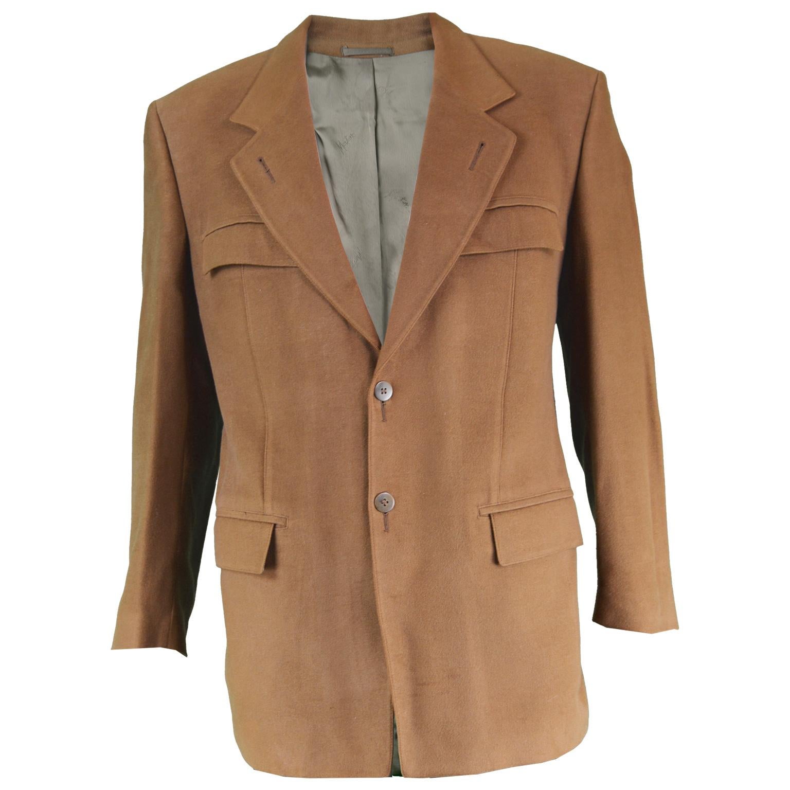 Claude Montana Men's Vintage Brown Modal & Cotton Blazer Jacket, 1990s