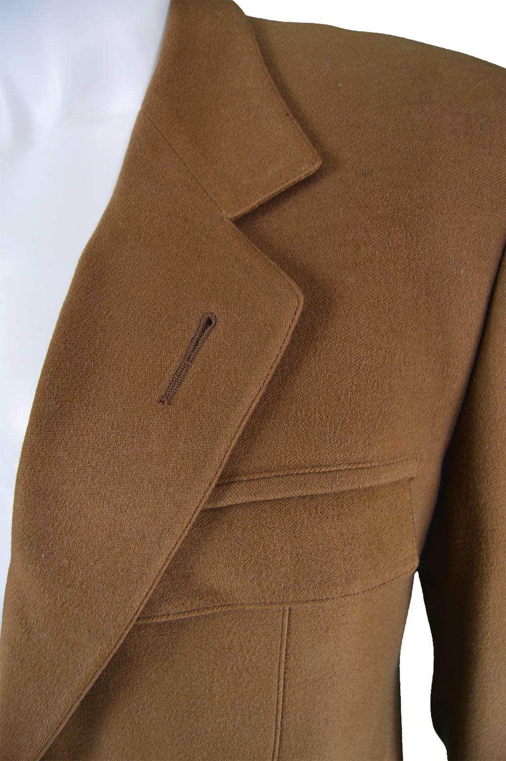 Claude Montana Men's Vintage Brown Modal & Cotton Blazer Jacket, 1990s 2