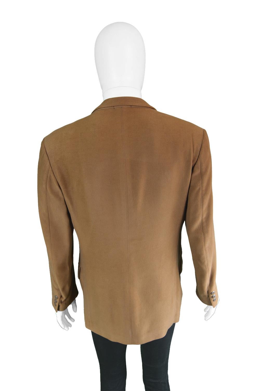 Claude Montana Men's Vintage Brown Modal & Cotton Blazer Jacket, 1990s 4