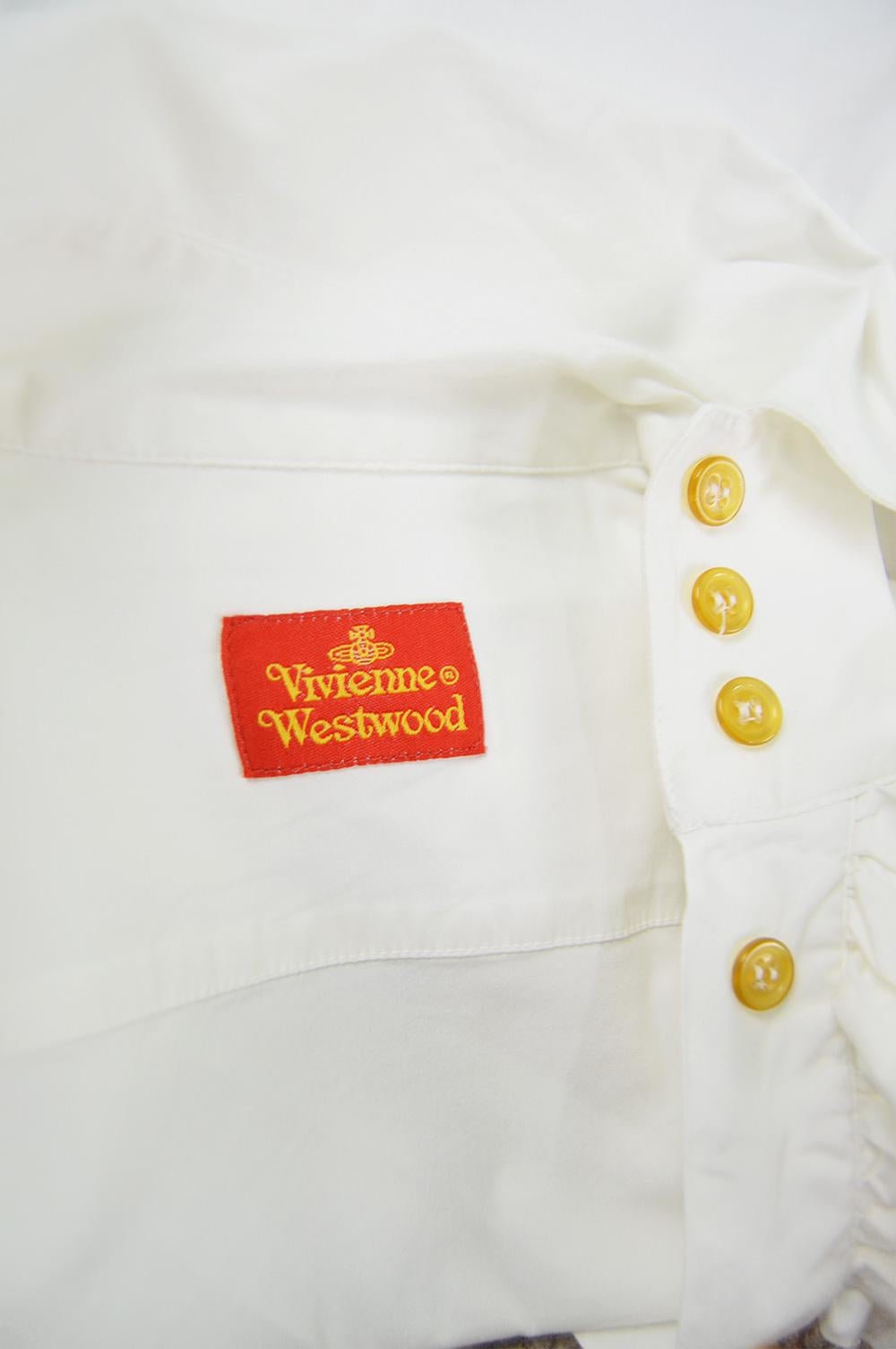 Vivienne Westwood Vintage Women's White Ruffled Victoriana Shirt, 1990s For Sale 1