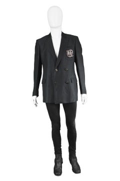 Gianfranco Ferré Men's Embroidered Wool & Ramie Double Breasted Blazer Jacket 50