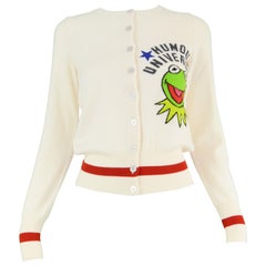 JC de Castelbajac "The Muppets" Cream Virgin Wool Knit Cardigan Sweater