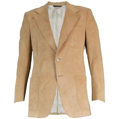 Halston for I. Magnin Men's Vintage 'Halsuede' Brown Blazer Jacket, 1970s