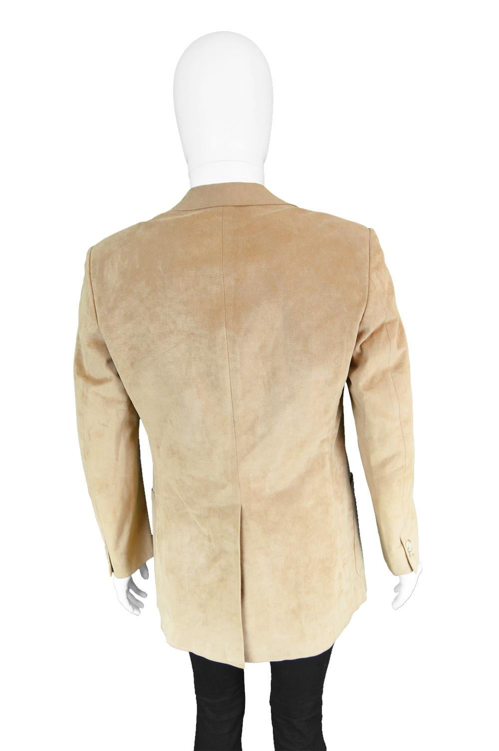 Halston for I. Magnin Men's Vintage 'Halsuede' Brown Blazer Jacket, 1970s 2
