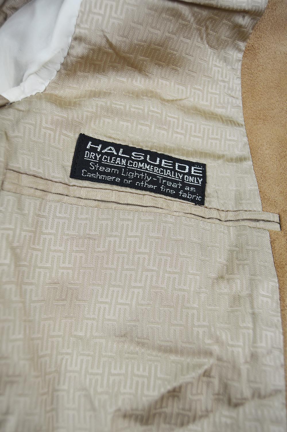 Halston for I. Magnin Men's Vintage 'Halsuede' Brown Blazer Jacket, 1970s 4