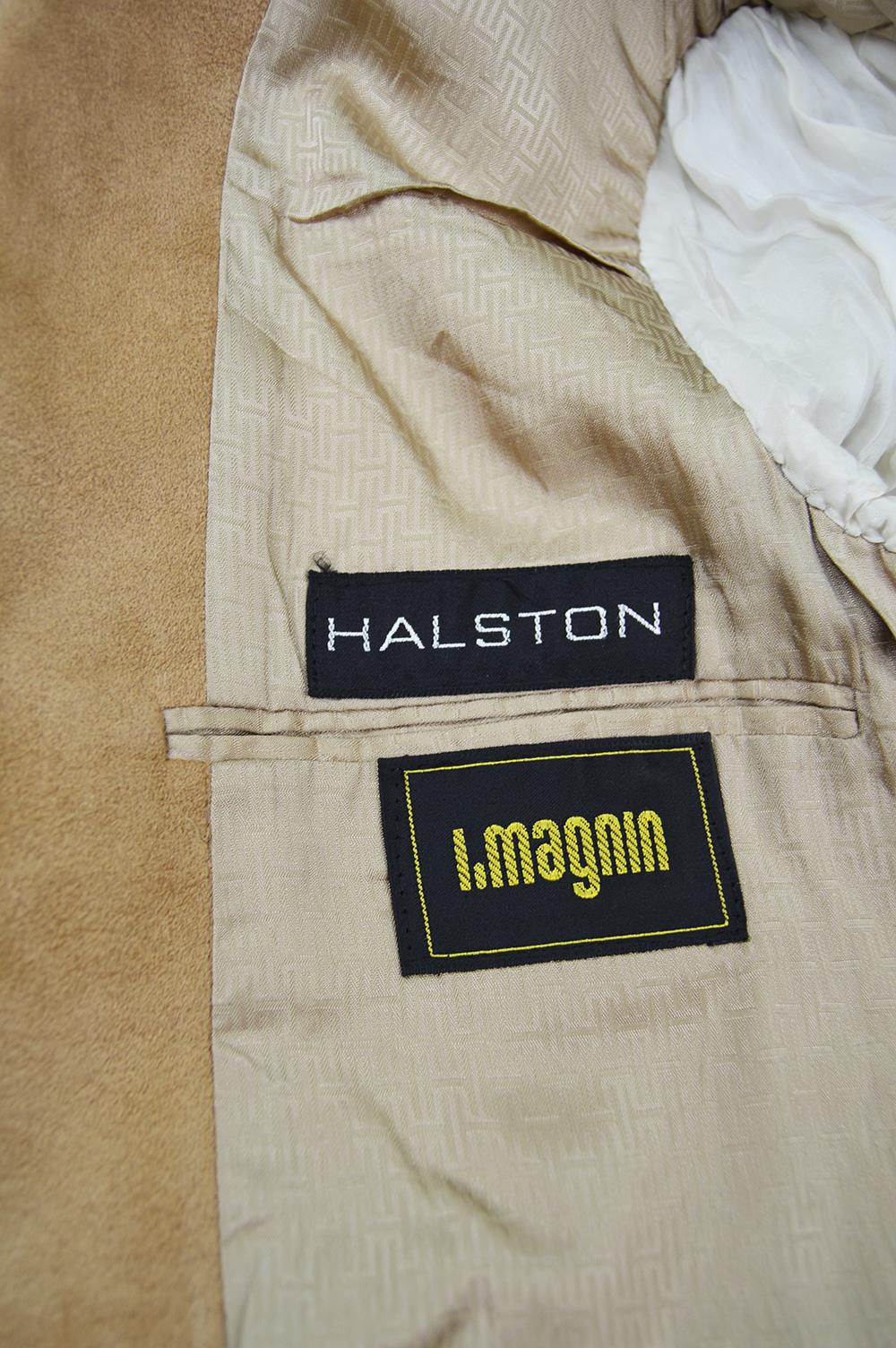Halston for I. Magnin Men's Vintage 'Halsuede' Brown Blazer Jacket, 1970s 3