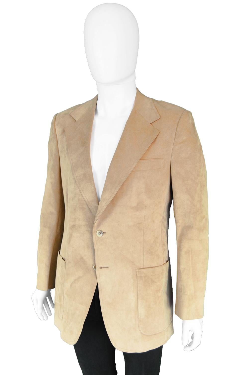 Halston for I. Magnin Men's Vintage 'Halsuede' Brown Blazer Jacket ...