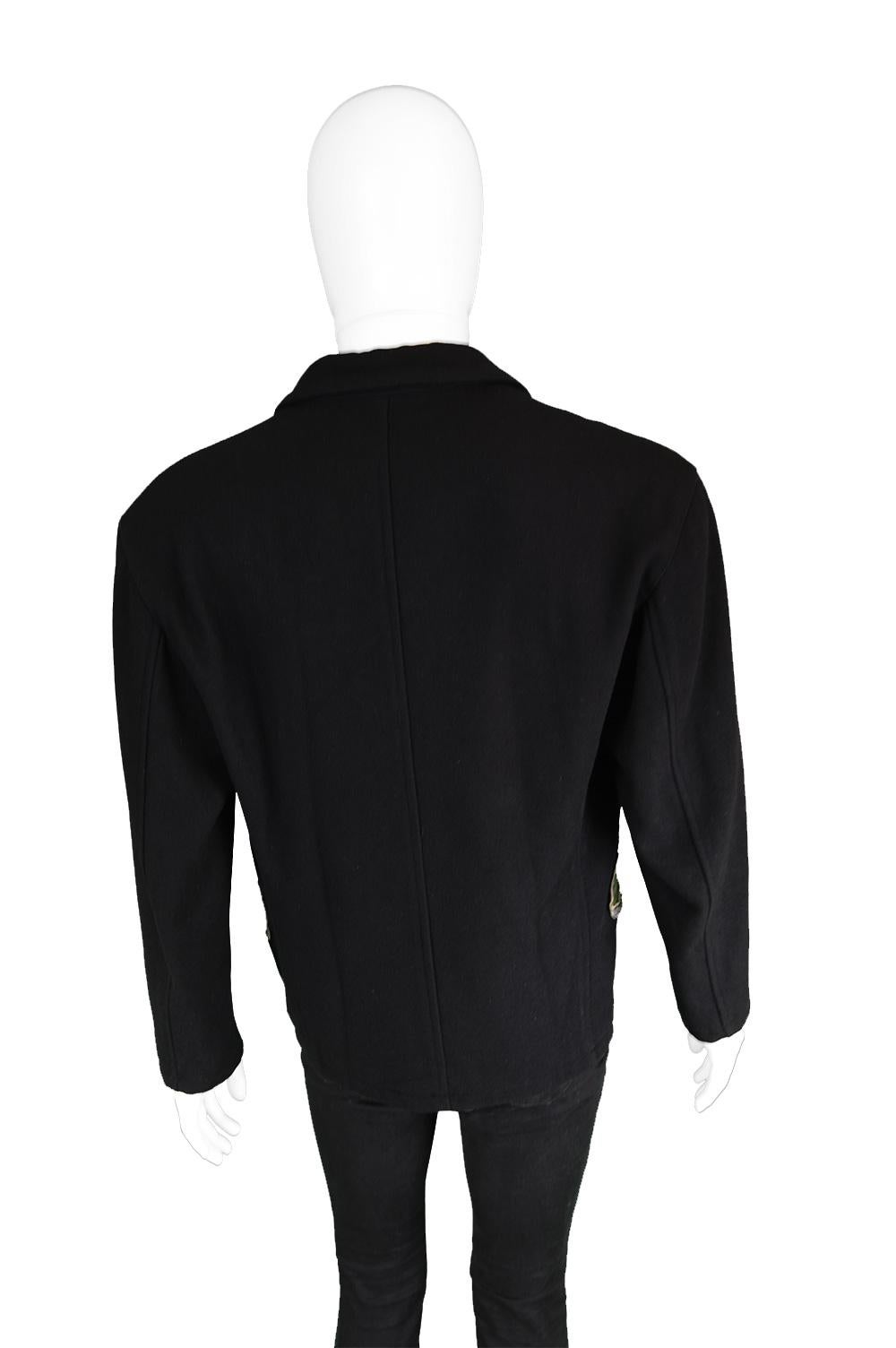 Jean Paul Gaultier Black Men's Appliquéd Wool Blend Jacket  For Sale 5